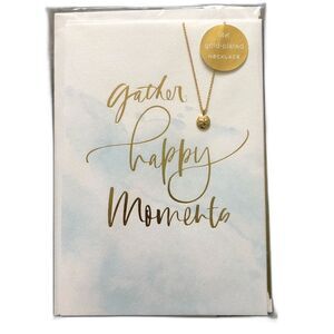 Hallmark Gather Happy Moments Card with 14k Gold Plated Sand Dollar Necklace NWT